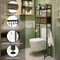 Rustic Brown Over-The-Toilet Storage Cabinet with Fabric Drawers – Bathroom Organizer with Toilet Paper Holder, Hooks & Adjustable Shelves for Laundry, Bedroom, or Kitchen